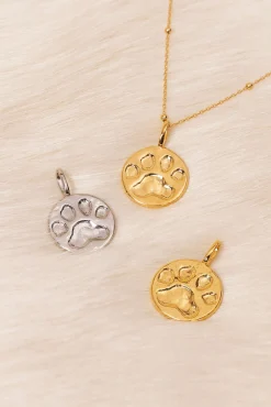 Singularu Joalharia E Bijuteria-Gold Plated Footprint Charm estampado