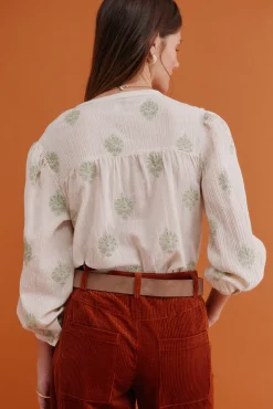 Hoss Intropia Blusas-Graça. Blusa bordada Ecru