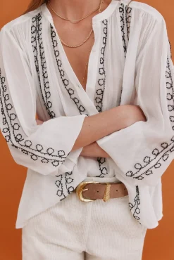 Hoss Intropia Blusas-Graça. Blusa bordada Branco