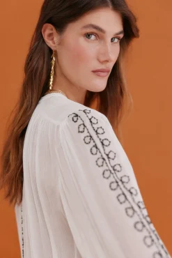 Hoss Intropia Blusas-Graça. Blusa bordada Branco