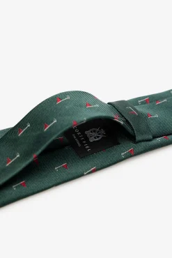 Cortefiel Gravatas-Gravata seda natural Verde