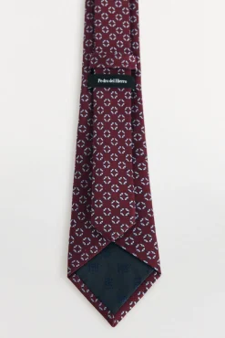Pedro del Hierro Gravatas-Gravata seda natural Bordeaux