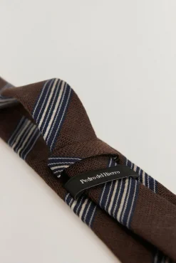 Pedro del Hierro Gravatas-Gravata seda natural Marrom