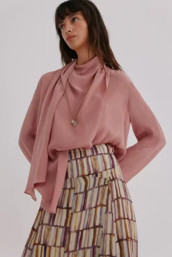 Hoss Intropia Blusas-Guiado. Blusa com decote cruzado assimétrico Castanho