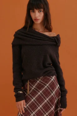 Hoss Intropia Camisolas-Idalia. Camisola com decote assimétrico Castanho