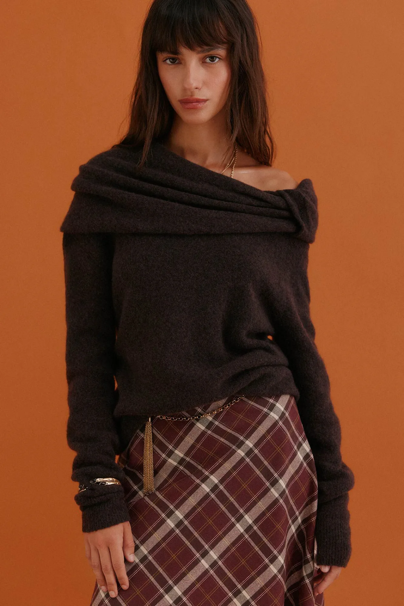 Hoss Intropia Camisolas-Idalia. Camisola com decote assimétrico Castanho