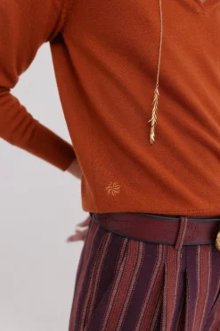 Hoss Intropia Camisolas-Idoia. Casaco de malha com gola de lapela Laranja