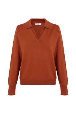 Hoss Intropia Camisolas-Idoia. Casaco de malha com gola de lapela Laranja