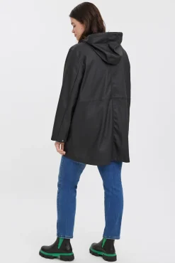 Vero Moda Curve Sobretudos|Casacos-Impermeável com capuz Curve Preto