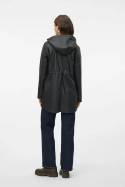 Vero Moda Sobretudos|Casacos-Impermeável de manga comprida com capuz Preto
