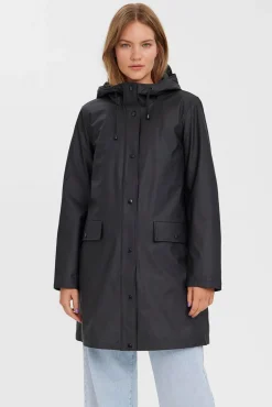 Vero Moda Sobretudos|Casacos-Impermeável de mulher de manga comprida com capuz Cinzento