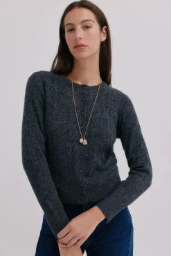 Hoss Intropia Camisolas-Inés. Casaco de malha vazado Cinzento