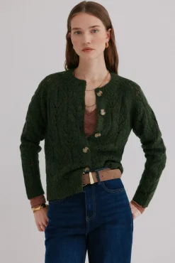 Hoss Intropia Camisolas-Ivette. Casaco de malha vazado Verde