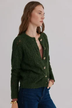 Hoss Intropia Camisolas-Ivette. Casaco de malha vazado Verde