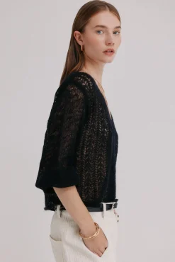 Hoss Intropia Camisolas-Ivy. Casaco de malha vazado Preto