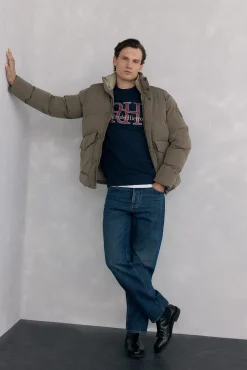 Pedro del Hierro Casacos|Sobretudos-Jaqueta acolchoada com detalhe de bolso Beige