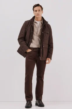 Cortefiel Casacos|Sobretudos-Jaqueta acolchoada com losangos Castanho