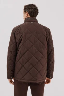 Cortefiel Casacos|Sobretudos-Jaqueta acolchoada com losangos Castanho