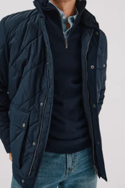 Cortefiel Casacos|Sobretudos-Jaqueta acolchoada com losangos Azul