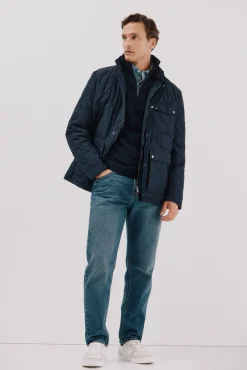 Cortefiel Casacos|Sobretudos-Jaqueta acolchoada com losangos Azul