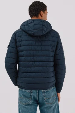Cortefiel Casacos|Sobretudos-Jaqueta acolchoada ultraleve com capuz Azul