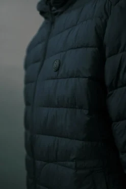 Cortefiel Casacos|Sobretudos-Jaqueta acolchoada ultraleve com capuz Azul