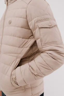 Cortefiel Casacos|Sobretudos-Jaqueta acolchoada ultraleve com capuz Tostado