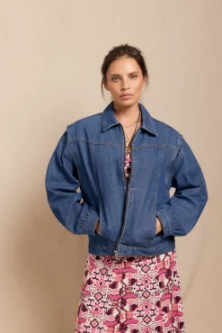 Slowlove Sobretudos-Jaqueta bomber jeans Azul