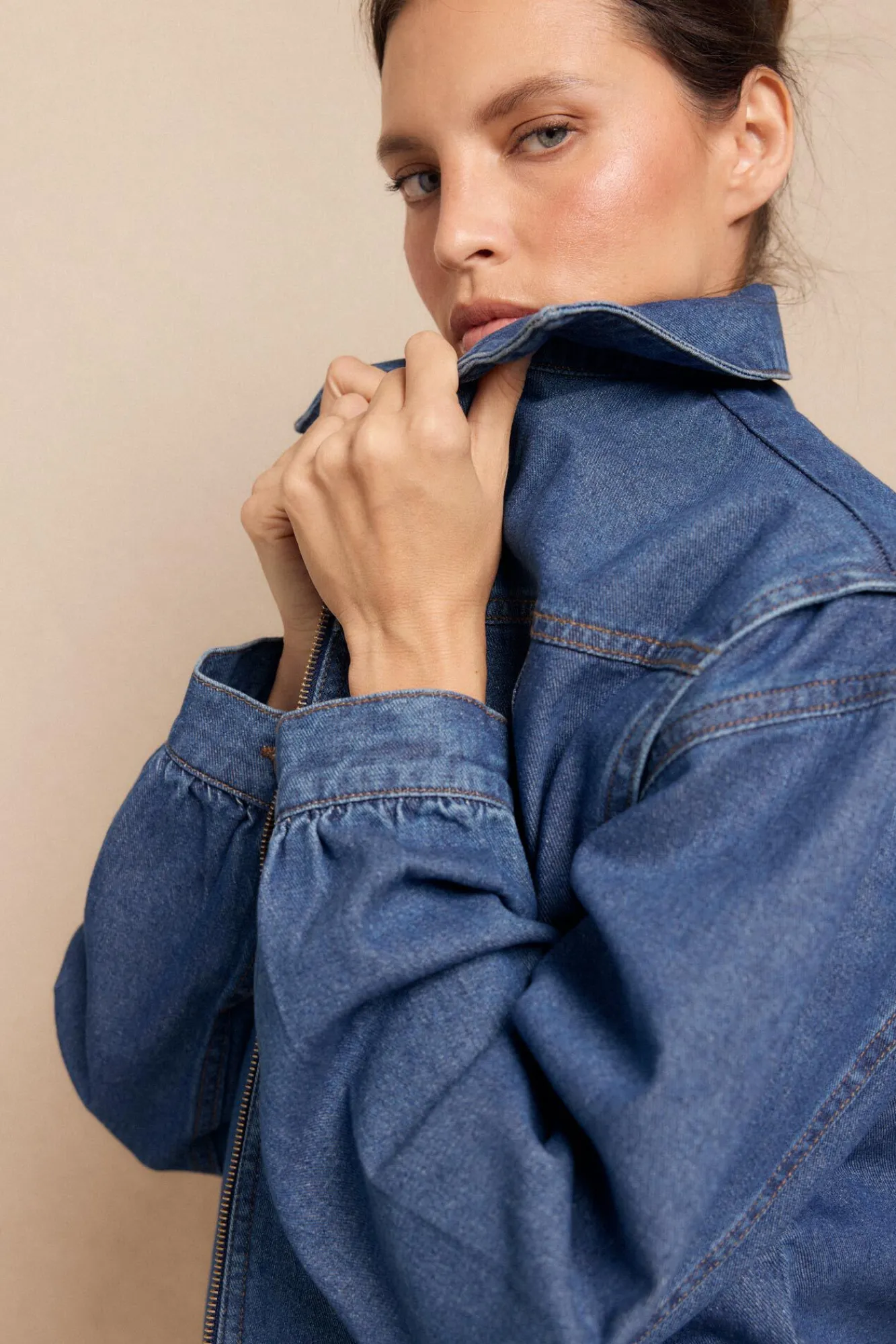 Slowlove Sobretudos-Jaqueta bomber jeans Azul