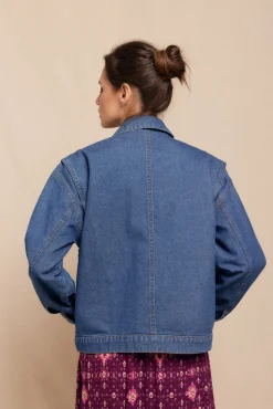 Slowlove Sobretudos-Jaqueta bomber jeans Azul