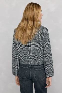 Pedro del Hierro Blazers|Sobretudos-Jaqueta bomber xadrez Cizento