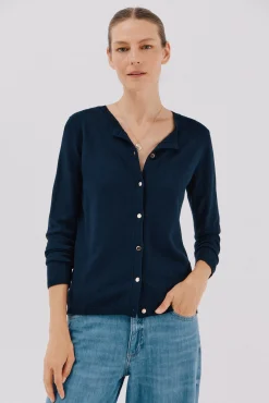 Cortefiel Camisolas-Jaqueta básica com botões Azul