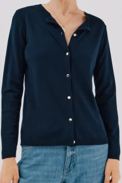 Cortefiel Camisolas-Jaqueta básica com botões Azul