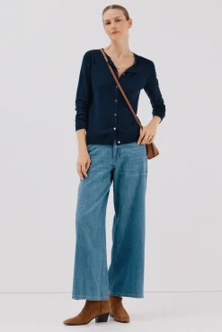 Cortefiel Camisolas-Jaqueta básica com botões Azul