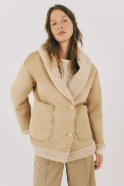 Cortefiel Sobretudos|Casacos-Jaqueta com efeito dupla face Tostado