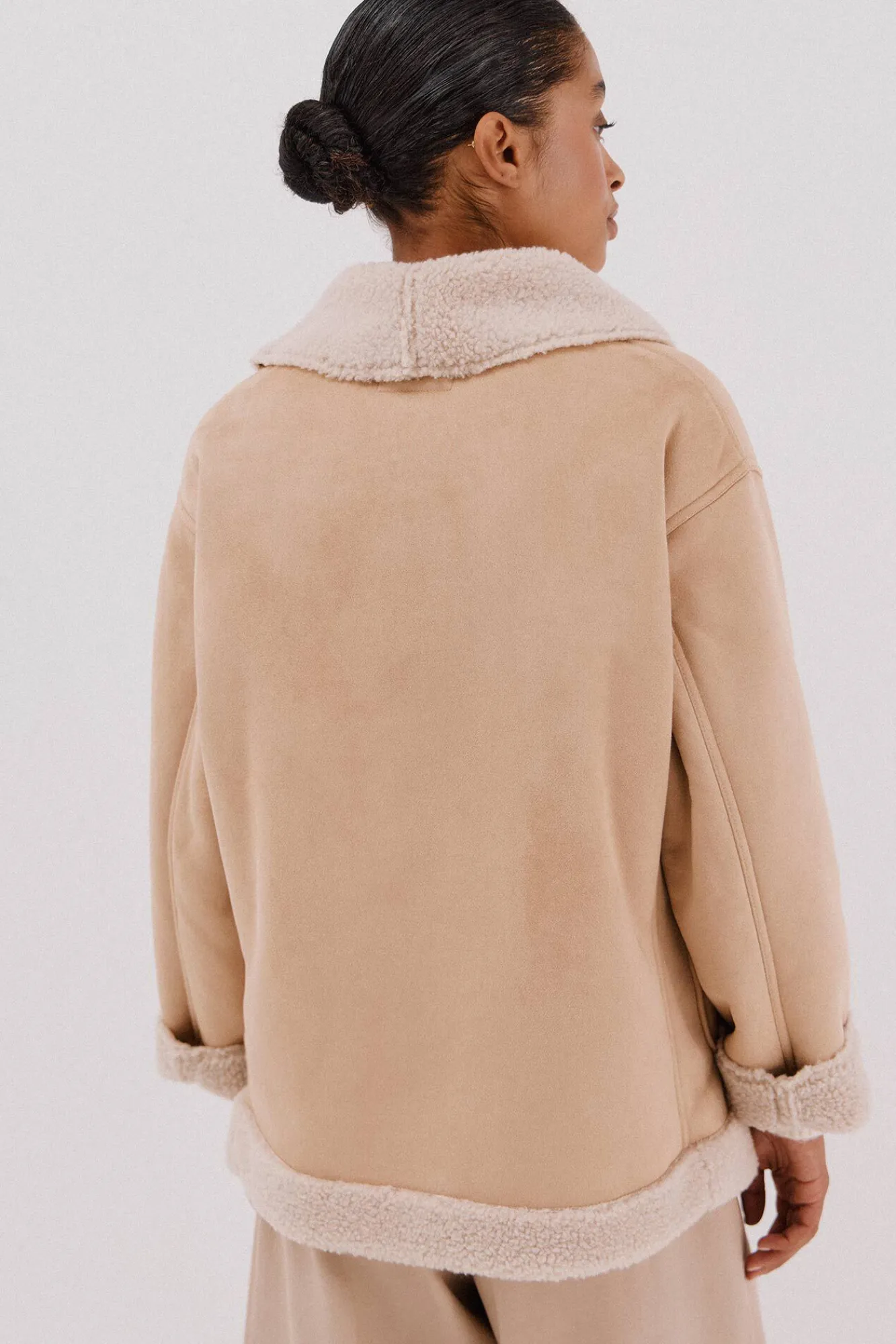 Cortefiel Sobretudos|Casacos-Jaqueta com efeito dupla face Tostado