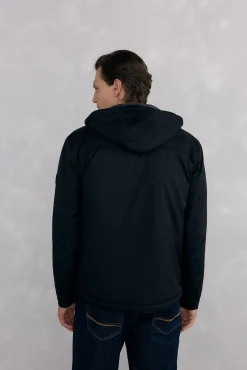 Pedro del Hierro Casacos|Sobretudos-Jaqueta com fecho-éclair e capuz Preto