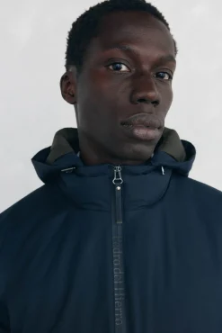 Pedro del Hierro Casacos|Sobretudos-Jaqueta com fecho-éclair e capuz Azul