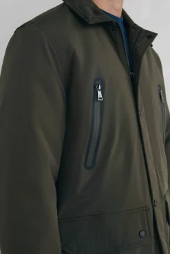 Pedro del Hierro Casacos|Sobretudos-Jaqueta com fecho-éclair repelente à água Verde