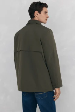 Pedro del Hierro Casacos|Sobretudos-Jaqueta com fecho-éclair repelente à água Verde