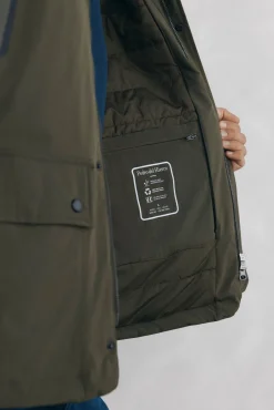 Pedro del Hierro Casacos|Sobretudos-Jaqueta com fecho-éclair repelente à água Verde