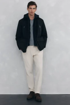 Pedro del Hierro Casacos|Sobretudos-Jaqueta com fecho-éclair repelente à água Preto