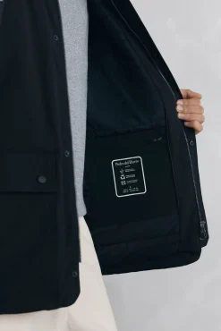 Pedro del Hierro Casacos|Sobretudos-Jaqueta com fecho-éclair repelente à água Preto