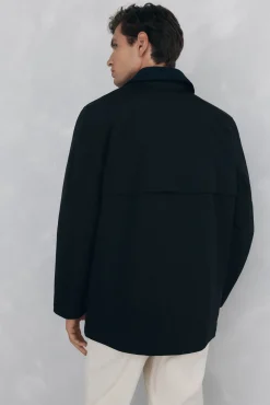 Pedro del Hierro Casacos|Sobretudos-Jaqueta com fecho-éclair repelente à água Preto