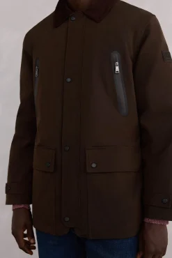 Pedro del Hierro Casacos|Sobretudos-Jaqueta com fecho-éclair repelente à água Marrom