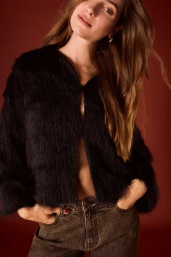 Slowlove Sobretudos-Jaqueta com franjas Preto