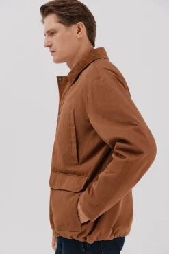 Cortefiel Casacos|Sobretudos-Jaqueta com gola combinada Castanho