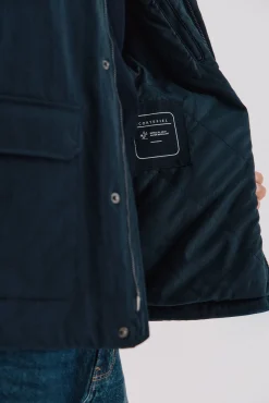 Cortefiel Casacos|Sobretudos-Jaqueta com gola combinada Azul