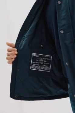 Cortefiel Casacos|Sobretudos-Jaqueta com gola combinada Azul