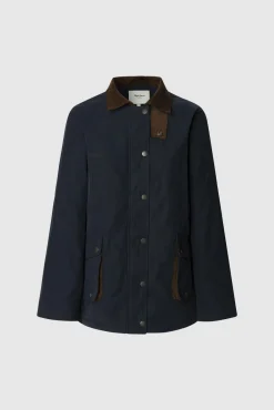 Pepe Jeans Sobretudos-Jaqueta com gola de camisa impermeável azul